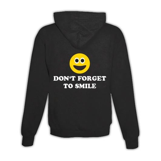 JoyLine Hoodie mit Zipper Keep Smiling Unisex Grösse: L, Farbe: Schwarz von JoyLine