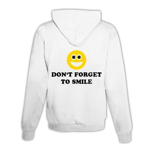 JoyLine Hoodie mit Zipper Keep Smiling Unisex Grösse: L, Farbe: Weiss von JoyLine