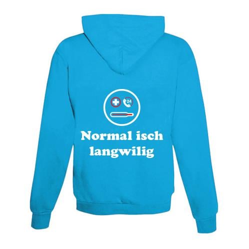 JoyLine Hoodie mit Zipper Langweilig Unisex Farbe: Hellblau/Türkis, Grösse: S von JoyLine