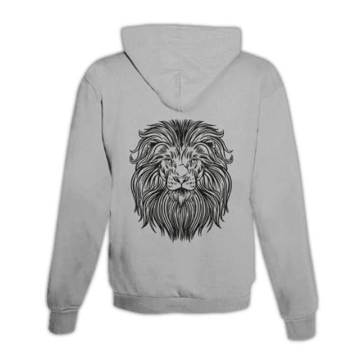 JoyLine Hoodie mit Zipper Löwe Unisex Farbe: Grau, Grösse: XXL von JoyLine