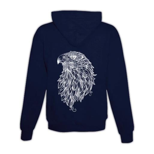 JoyLine Hoodie mit Zipper Mandala Adler Unisex Grösse: XL, Farbe: Dunkelblau von JoyLine