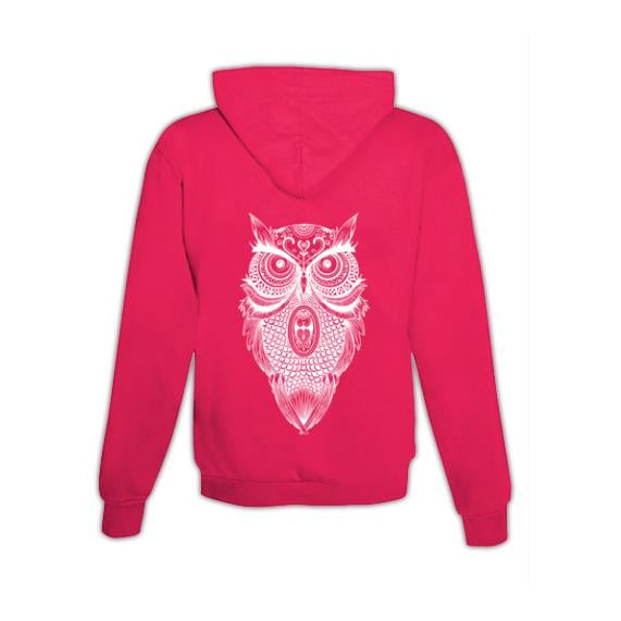 JoyLine Hoodie mit Zipper Mandala Eule Unisex Grösse: XL, Farbe: Pink von JoyLine