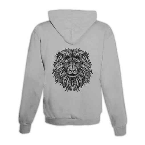 JoyLine Hoodie mit Zipper Mandala Löwe Unisex Grösse: S, Farbe: Grau von JoyLine