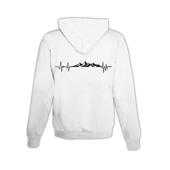 JoyLine Hoodie mit Zipper Mountain Unisex Farbe: Weiss, Grösse: L von JoyLine