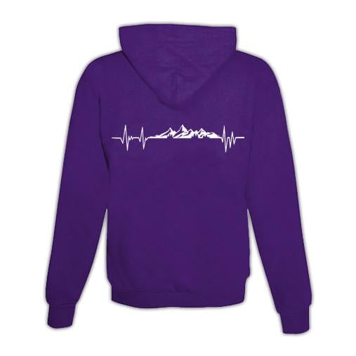 JoyLine Hoodie mit Zipper Mountain Unisex Grösse: XXL, Farbe: Lila von JoyLine