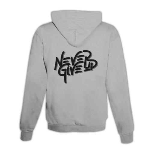 JoyLine Hoodie mit Zipper Never give up Unisex Farbe: Grau, Grösse: M von JoyLine