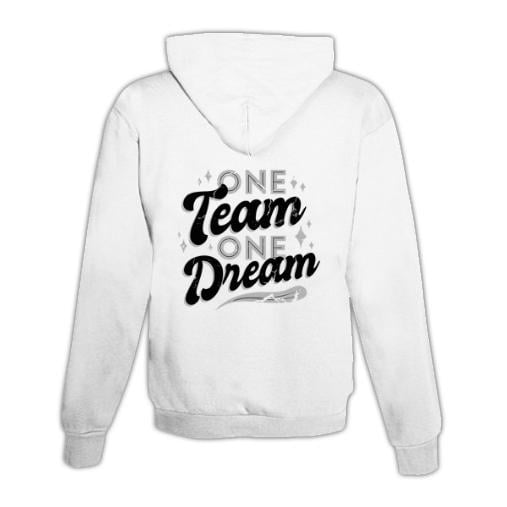 JoyLine Hoodie mit Zipper One Team Unisex Grösse: S, Farbe: Weiss von JoyLine