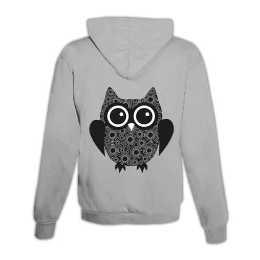 JoyLine Hoodie mit Zipper Owl Unisex Grösse: L, Farbe: Grau von JoyLine