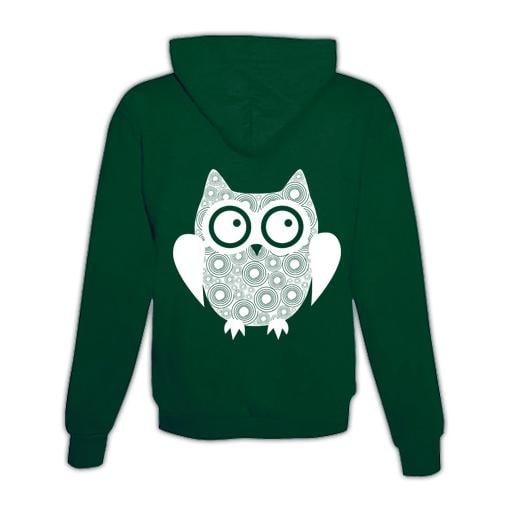 JoyLine Hoodie mit Zipper Owl Unisex Farbe: Grün, Grösse: M von JoyLine