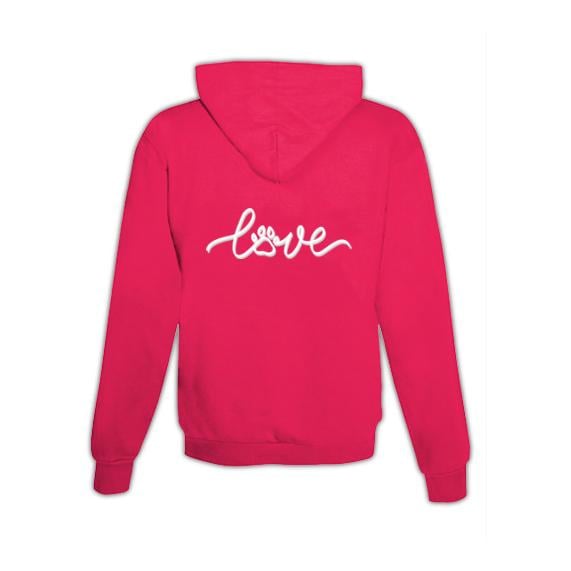 JoyLine Hoodie mit Zipper Pet & Love Unisex Grösse: XXL, Farbe: Pink von JoyLine