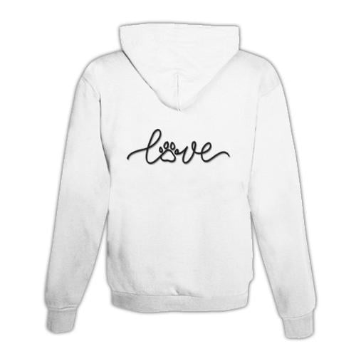 JoyLine Hoodie mit Zipper Pet & Love Unisex Farbe: Weiss, Grösse: L von JoyLine