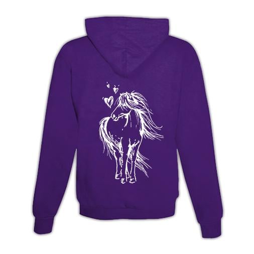 JoyLine Hoodie mit Zipper Pferd mit Herzen Unisex Farbe: Lila, Grösse: XL JoyLine Hoodie mit Zipper Pferd mit Herzen Unisex Farbe: Lila, Grösse: XL von JoyLine