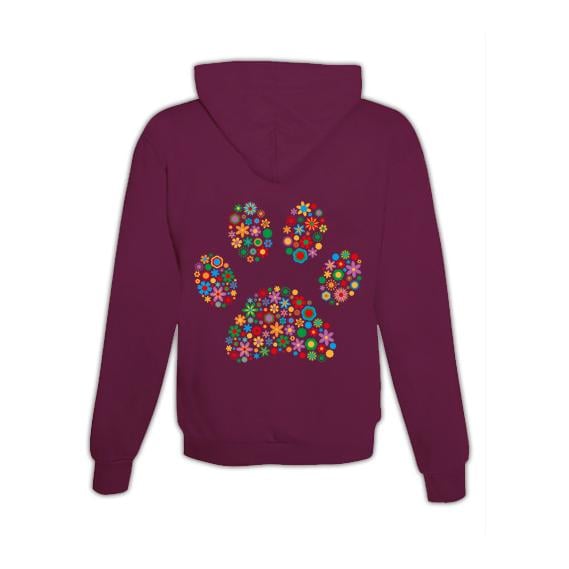 JoyLine Hoodie mit Zipper Pfote bunt Unisex Farbe: Burgundy, Grösse: XXL JoyLine Hoodie mit Zipper Pfote bunt Unisex Farbe: Burgundy, Grösse: XXL von JoyLine