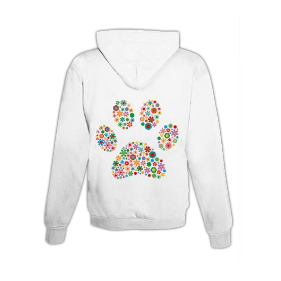 JoyLine Hoodie mit Zipper Pfote bunt Unisex Farbe: Weiss, Grösse: L JoyLine Hoodie mit Zipper Pfote bunt Unisex Farbe: Weiss, Grösse: L von JoyLine