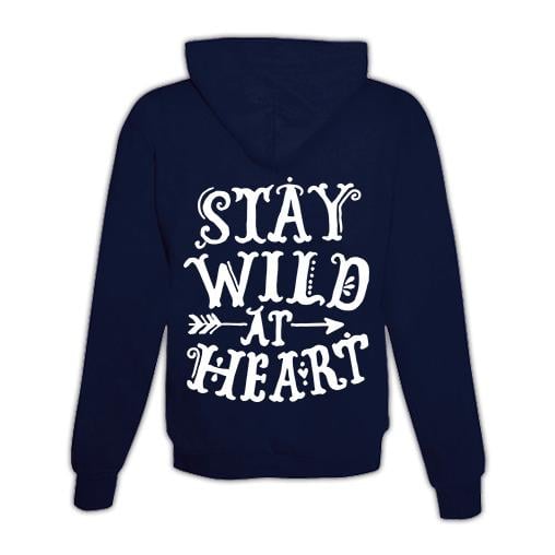 JoyLine Hoodie mit Zipper Stay wild at heart Unisex Farbe: Dunkelblau, Grösse: L von JoyLine