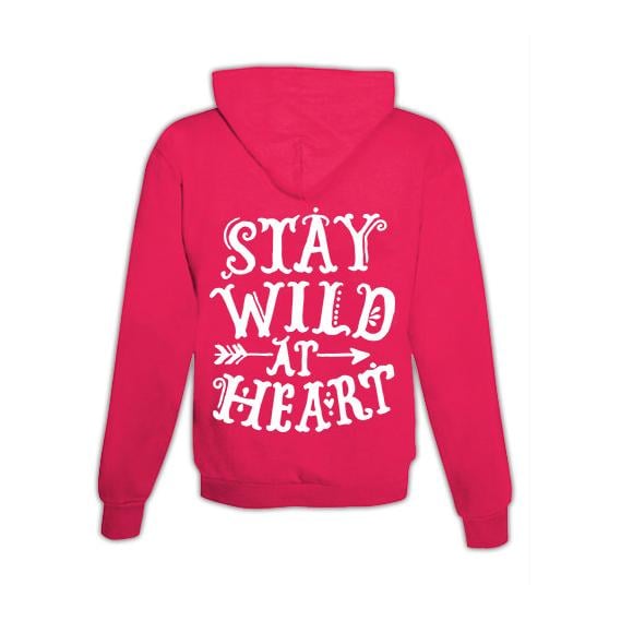 JoyLine Hoodie mit Zipper Stay wild at heart Unisex Farbe: Pink, Grösse: XL von JoyLine