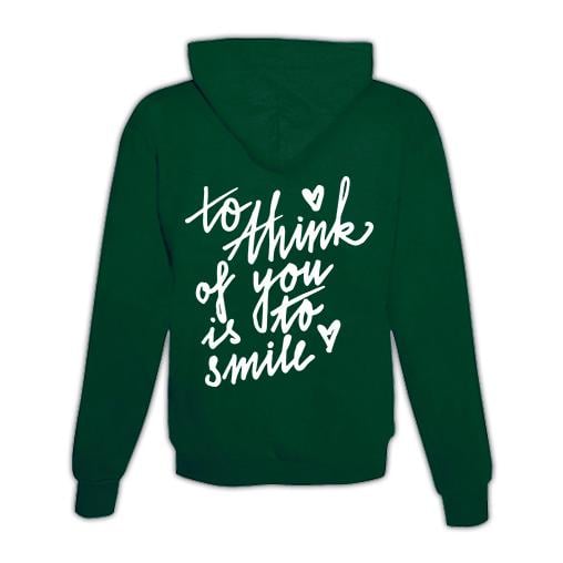 JoyLine Hoodie mit Zipper To think of you Unisex Grösse: S, Farbe: Grün von JoyLine