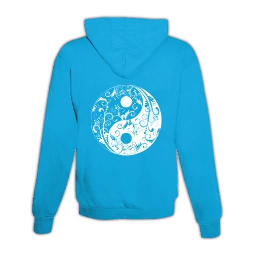 JoyLine Hoodie mit Zipper Yin Yang Unisex Farbe: Hellblau/Türkis, Grösse: L von JoyLine