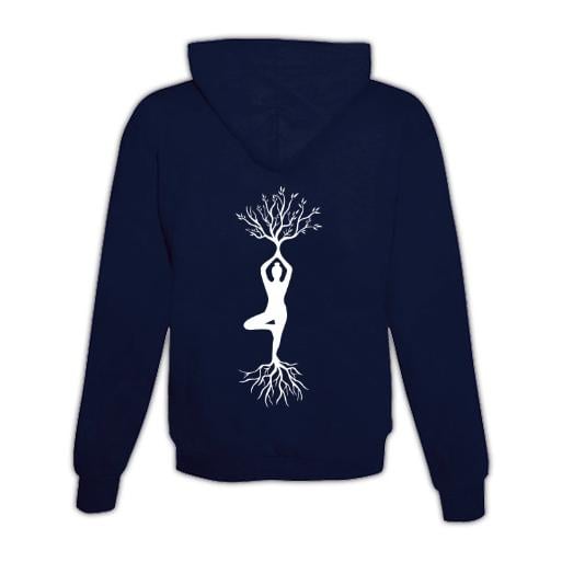 JoyLine Hoodie mit Zipper Yoga Baum Unisex Farbe: Dunkelblau, Grösse: M von JoyLine