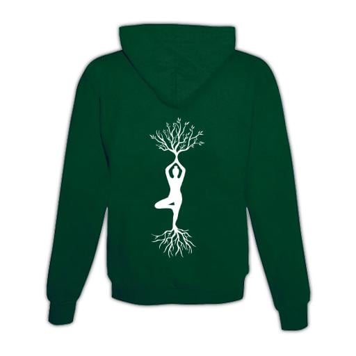 JoyLine Hoodie mit Zipper Yoga Baum Unisex Farbe: Grün, Grösse: M von JoyLine