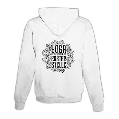 JoyLine Hoodie mit Zipper Yoga an erster Stelle Unisex Farbe: Weiss, Grösse: XXL von JoyLine