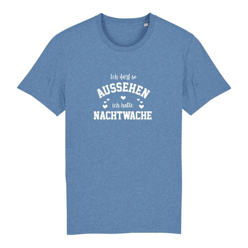 Schwesternuhr Ich hatte Nachtwache Bio T-Shirt Unisex Farbe: Mid Heather Blue, Grösse: L von Schwesternuhr