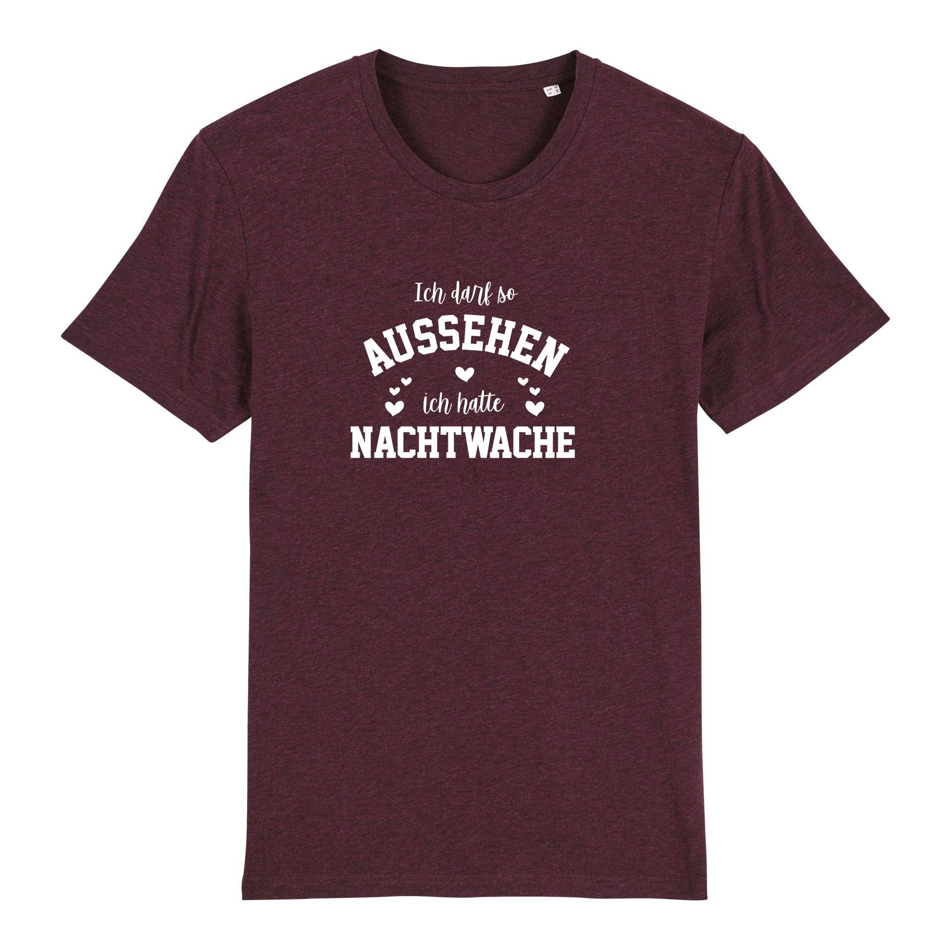 Schwesternuhr Ich hatte Nachtwache Bio T-Shirt Unisex Farbe: Heather Grape Red, Grösse: XL von Schwesternuhr