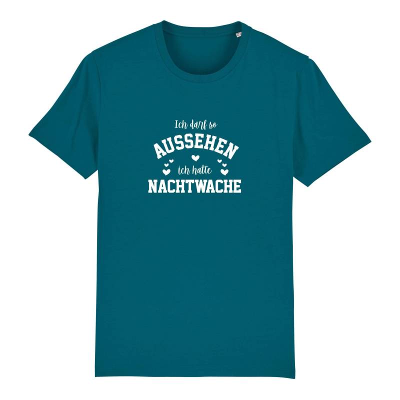 Schwesternuhr Ich hatte Nachtwache Bio T-Shirt Unisex Farbe: Ocean Depth, Grösse: XS von Schwesternuhr