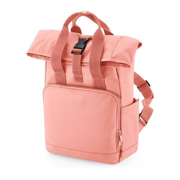 BagBase Mini Twin Handle Roll-Top Rucksack Grösse: One Size, Farbe: Blush Pink von BagBase