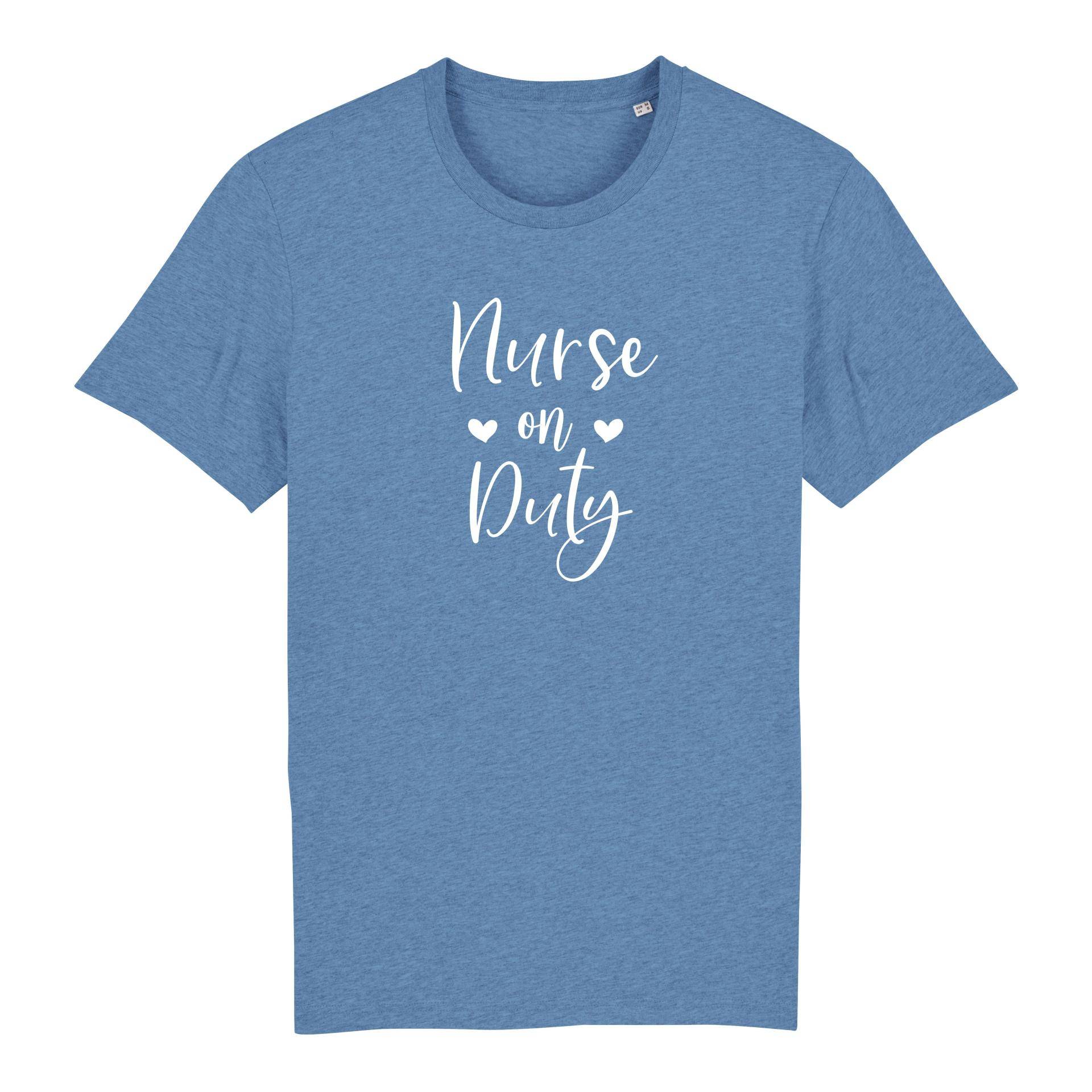 Schwesternuhr Nurse on Duty Bio T-Shirt Unisex Farbe: Mid Heather Blue, Grösse: L von Schwesternuhr