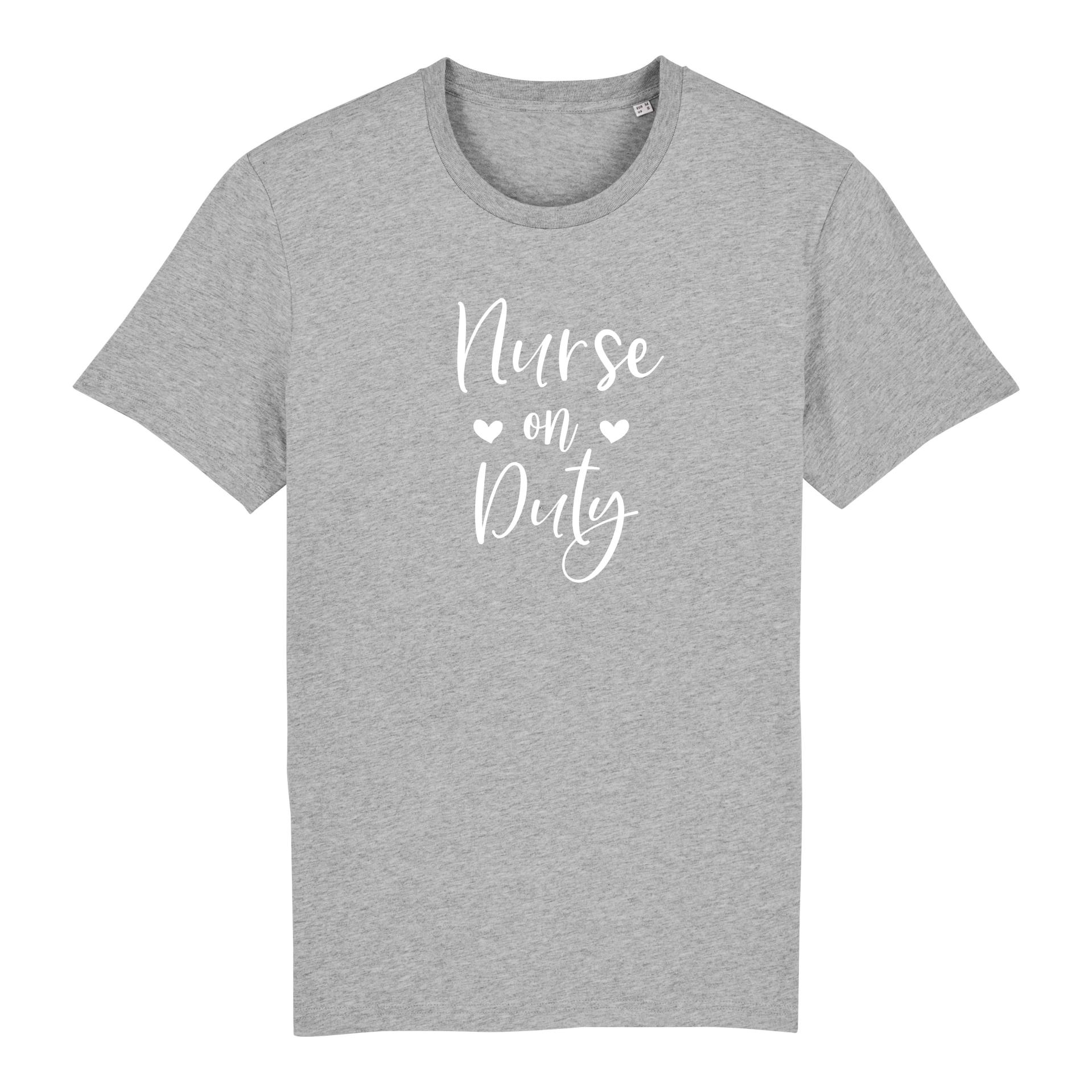 Schwesternuhr Nurse on Duty Bio T-Shirt Unisex Farbe: Mid Heather Grey, Grösse: XS von Schwesternuhr