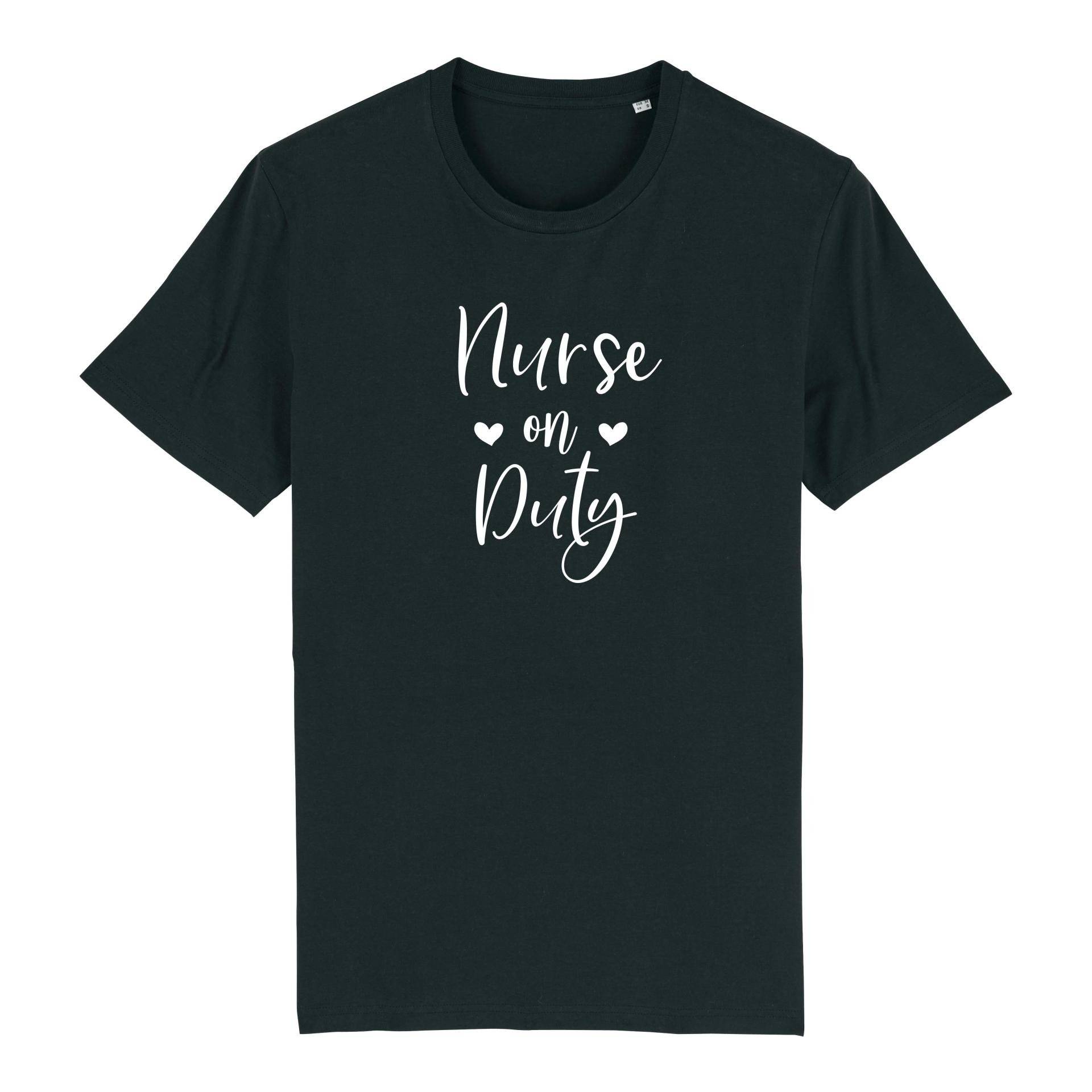 Schwesternuhr Nurse on Duty Bio T-Shirt Unisex Grösse: S, Farbe: Black von Schwesternuhr