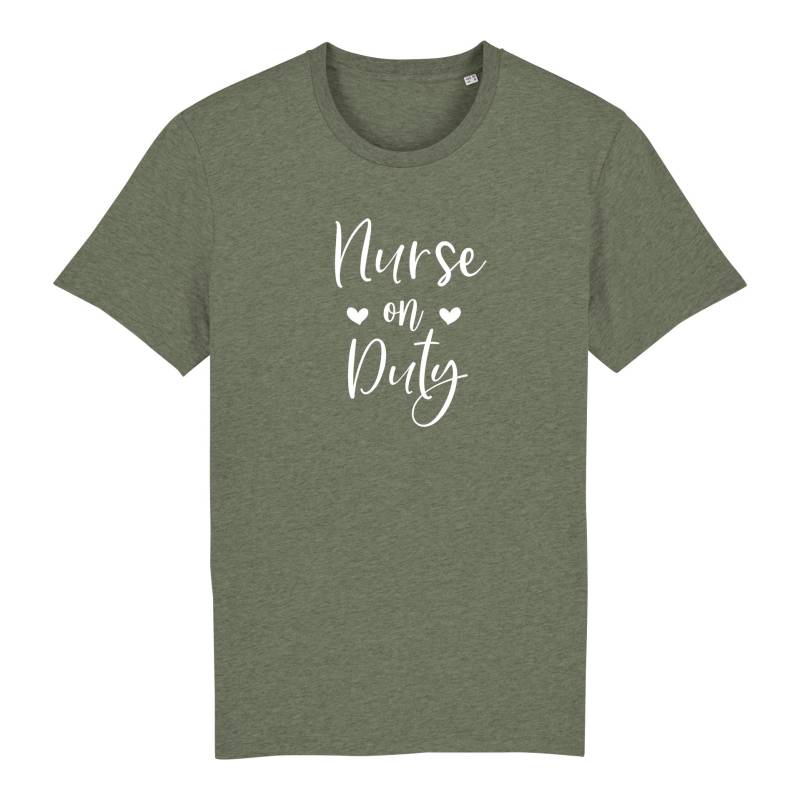 Schwesternuhr Nurse on Duty Bio T-Shirt Unisex Grösse: S, Farbe: Mid Heather Khaki von Schwesternuhr