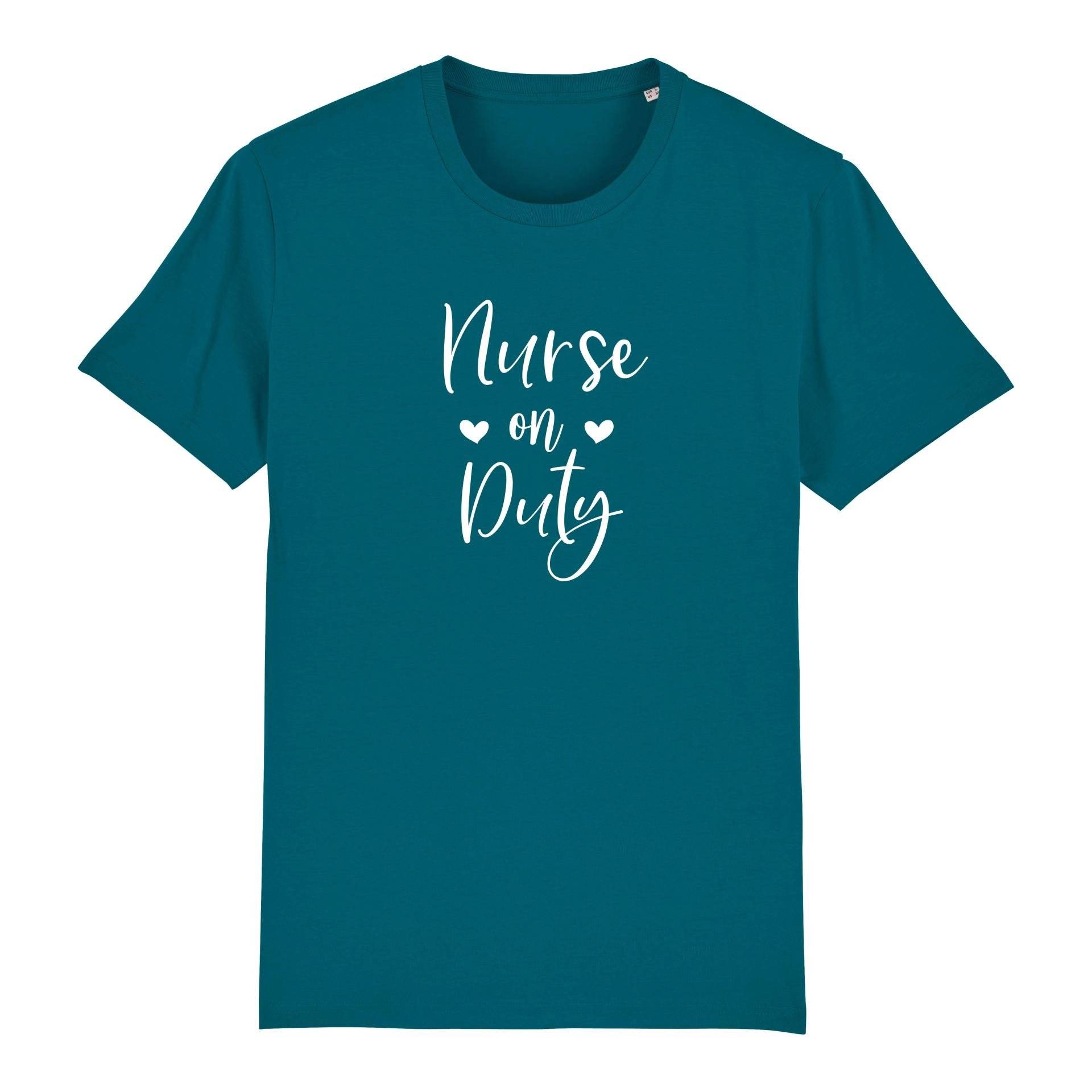 Schwesternuhr Nurse on Duty Bio T-Shirt Unisex Farbe: Ocean Depth, Grösse: S von Schwesternuhr