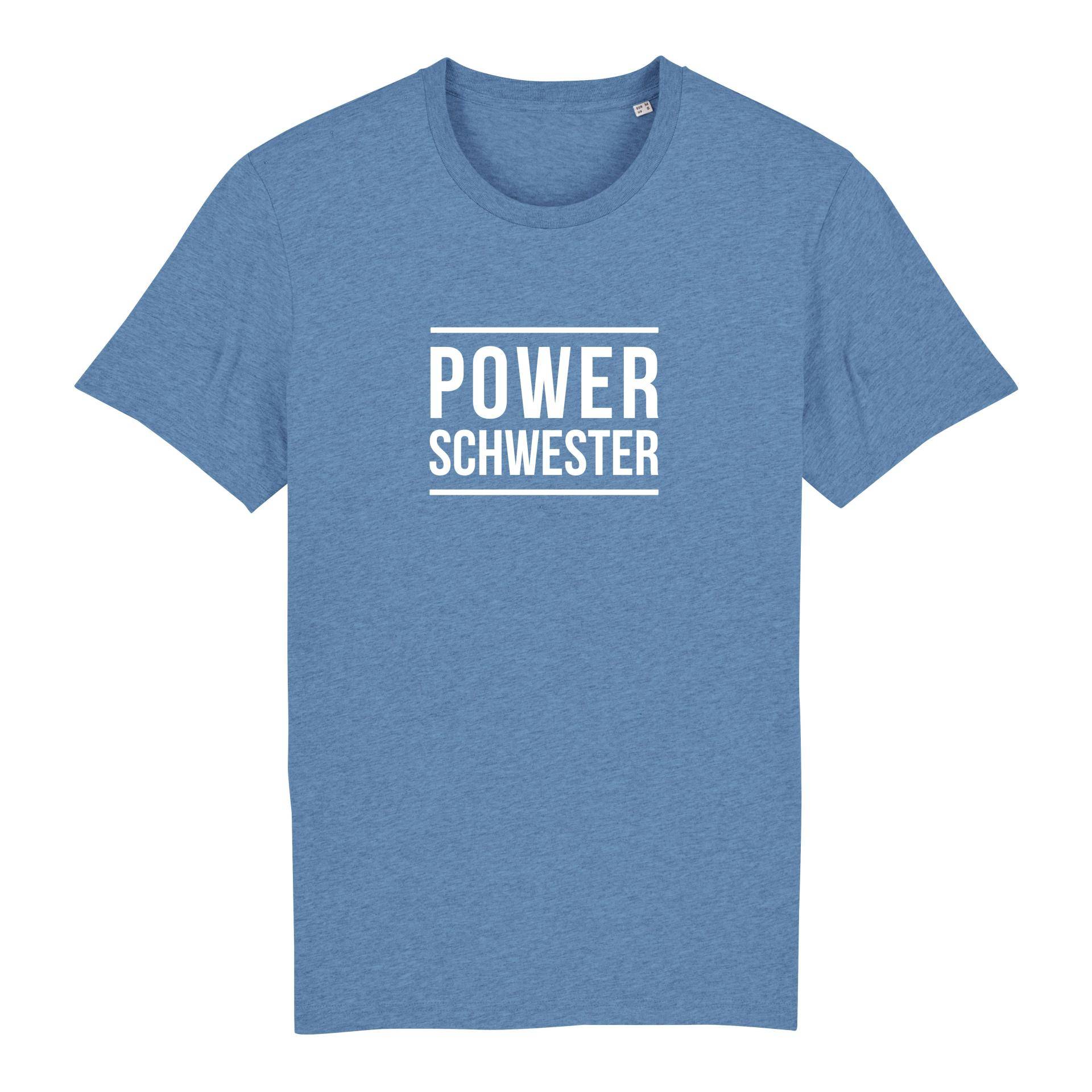 Schwesternuhr Powerschwester Bio T-Shirt Unisex Farbe: Mid Heather Blue, Grösse: L von Schwesternuhr