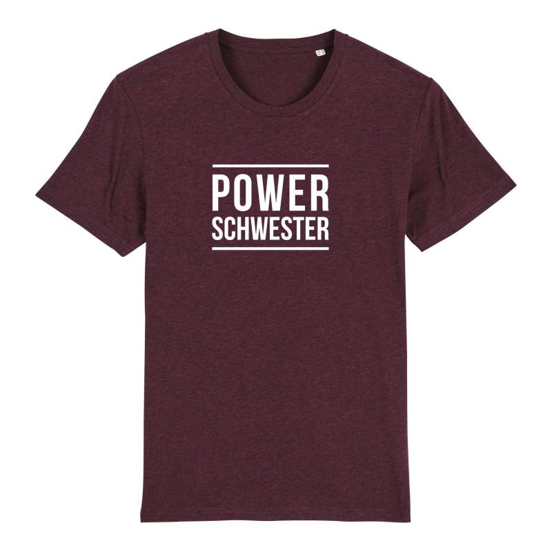 Schwesternuhr Powerschwester Bio T-Shirt Unisex Farbe: Heather Grape Red, Grösse: XS von Schwesternuhr