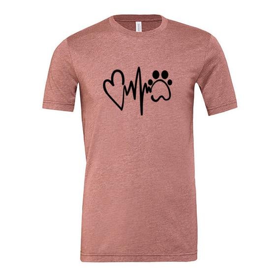 JoyLine T-Shirt Herzschlag Schwarz Unisex Farbe: Mauve, Grösse: L von JoyLine