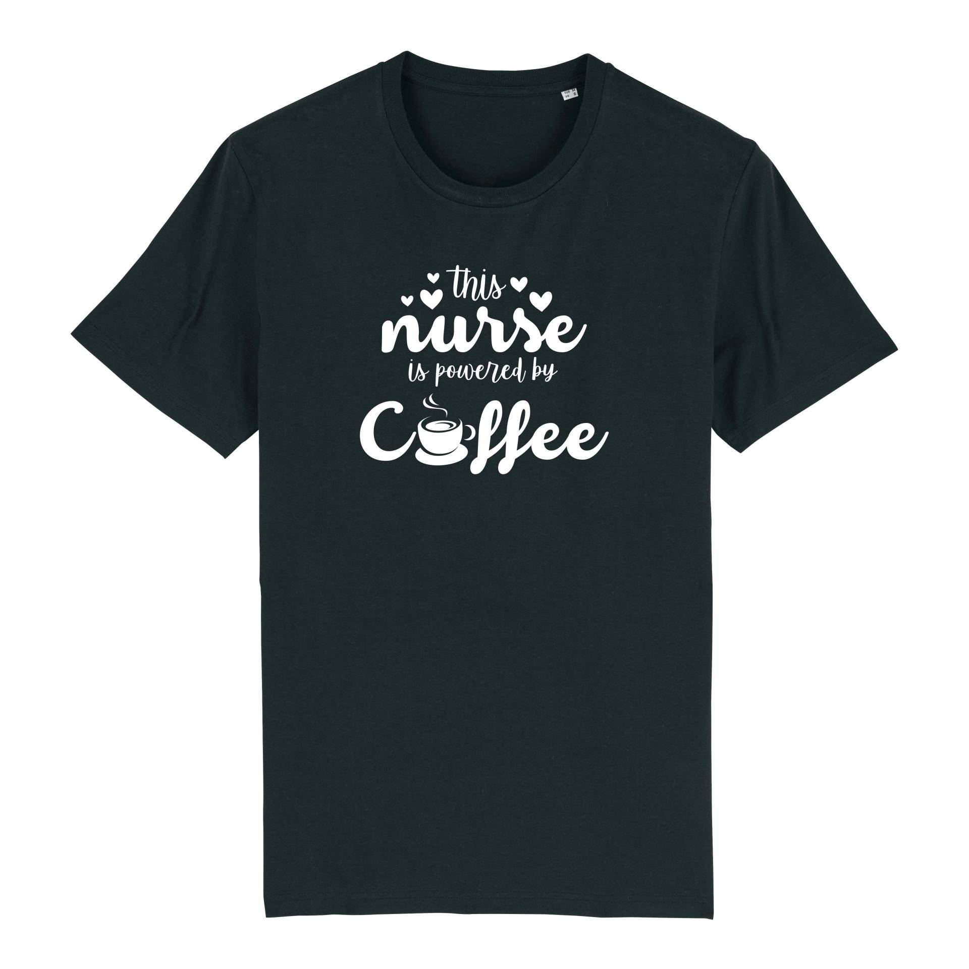 Schwesternuhr This nurse is powered by coffee Bio T-Shirt Unisex Farbe: Black, Grösse: XS von Schwesternuhr