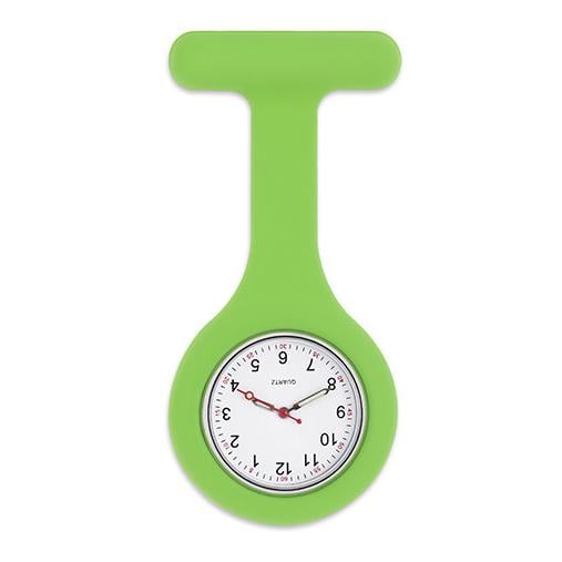 Schwesternuhr Uhr mit Sicherheitsnadel, aus Silikon Uhrwerk: Standard, Farbe: Grün von Schwesternuhr