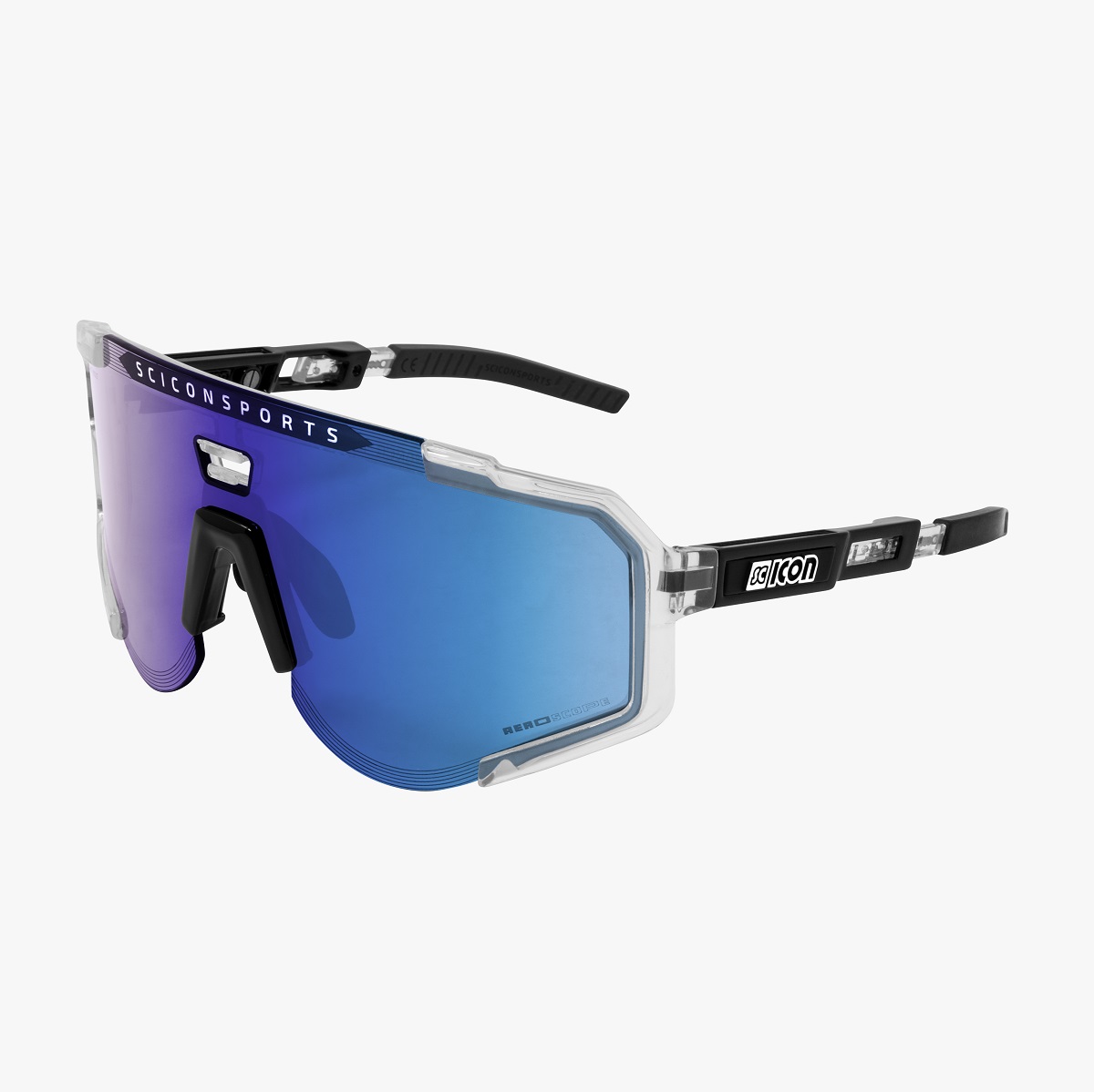 Aeroscope - Sport Performance Sunglasses, Crystal/Multimirror Blue von Scicon