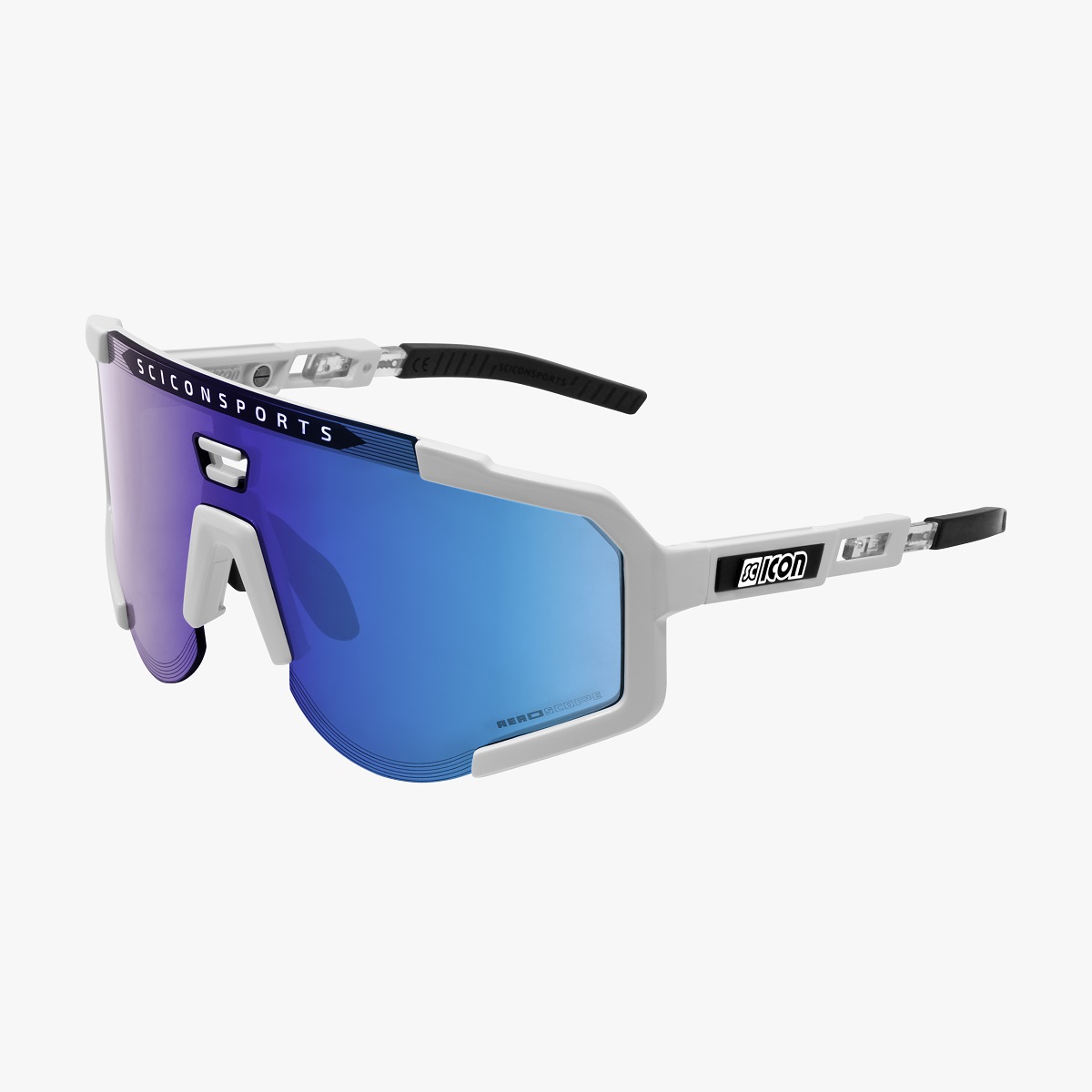 Aeroscope - Sport Performance Sunglasses, White/Multimirror Blue von Scicon