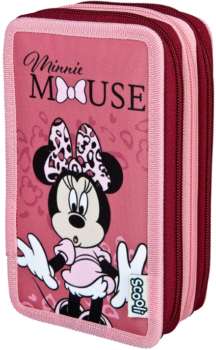 Scooli Federmäppchen »Tripledecker, Minnie Mouse Happy Girl Pink«, befüllt, inkl. Geodreieck von Scooli