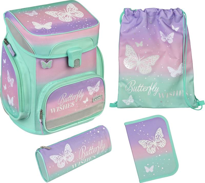 Scooli Schulranzen »EasyFit, Butterfly Wishes«, Reflektoren von Scooli