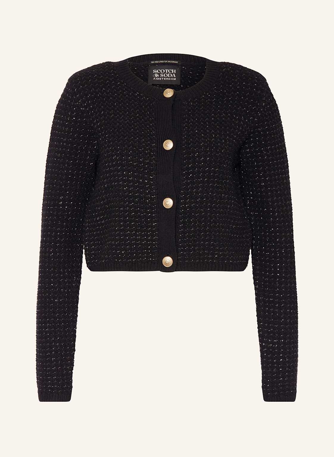 Scotch & Soda Cropped-Strickjacke Mit Glitzergarn schwarz von Scotch & Soda