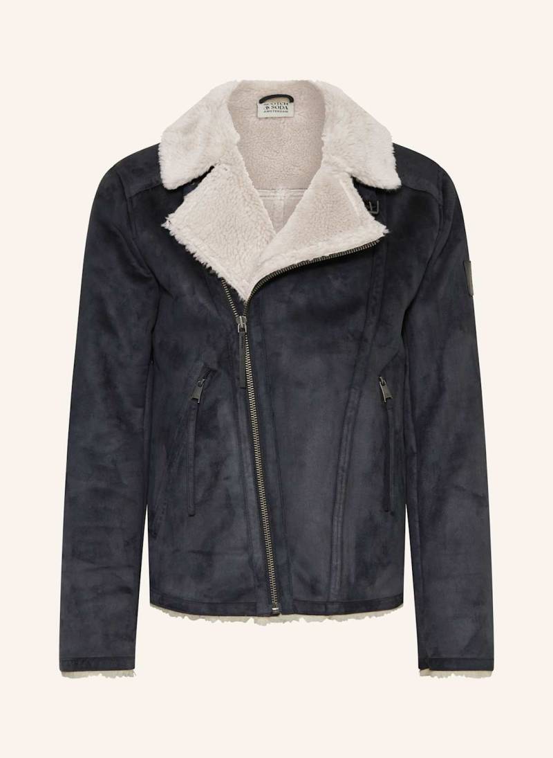 Scotch & Soda Jacke In Lederoptik Mit Teddyfell schwarz von Scotch & Soda