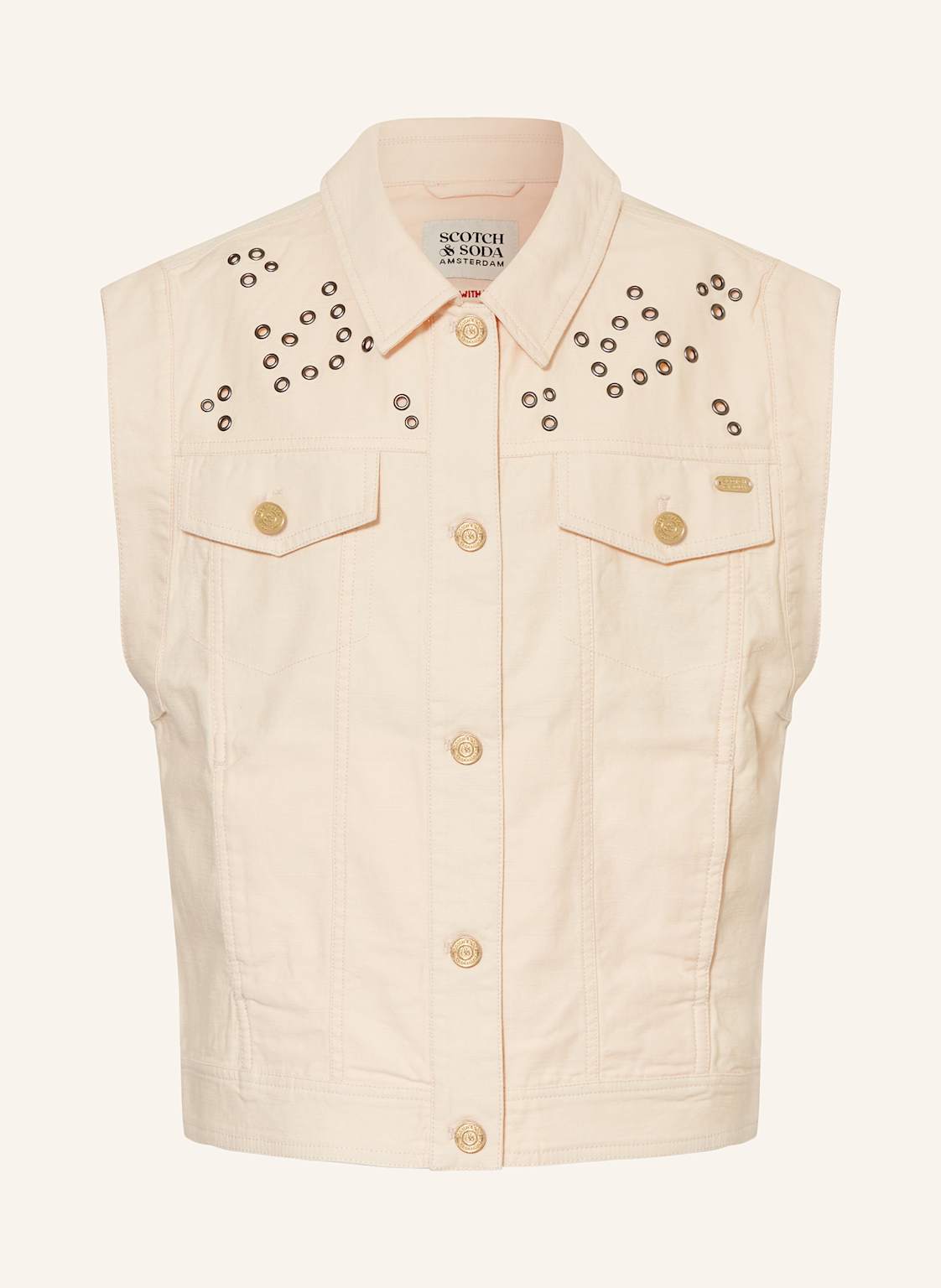 Scotch & Soda Jeansweste Mit Nieten beige von Scotch & Soda