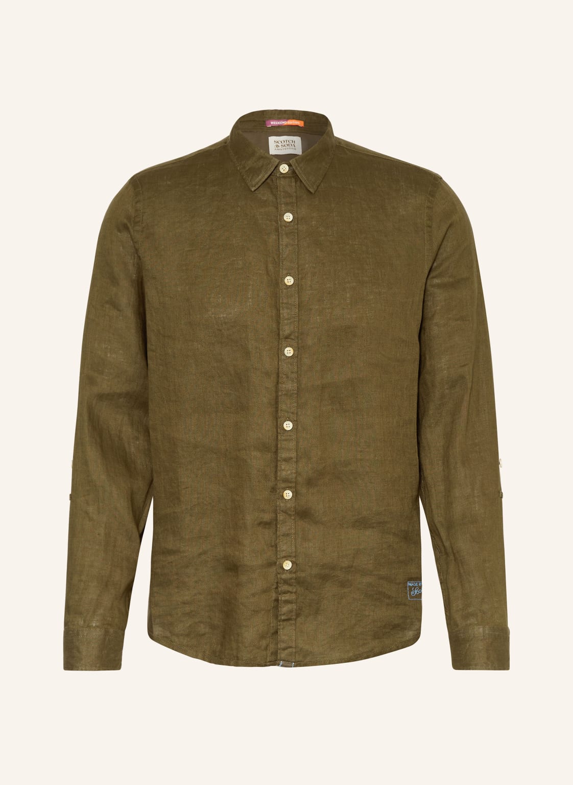 Scotch & Soda Leinenhemd Comfort Fit gruen von Scotch & Soda