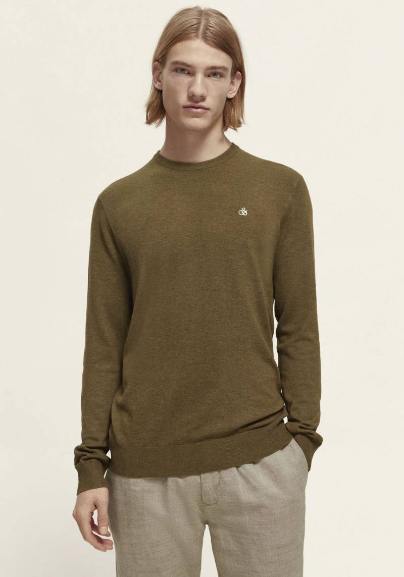 Scotch & Soda Rundhalspullover »Essentials - Ecovero viscose-blend crewneck pullover«, mit kleiner Logo-Stickerei auf der Brust von Scotch & Soda