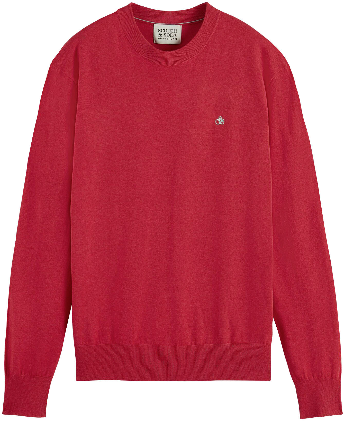 Scotch & Soda Rundhalspullover »Essentials - Ecovero viscose-blend crewneck pullover«, mit kleiner Logo-Stickerei auf der Brust von Scotch & Soda