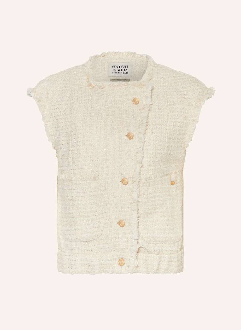 Scotch & Soda Tweed-Weste Mit Glitzergarn Und Pailletten beige von Scotch & Soda